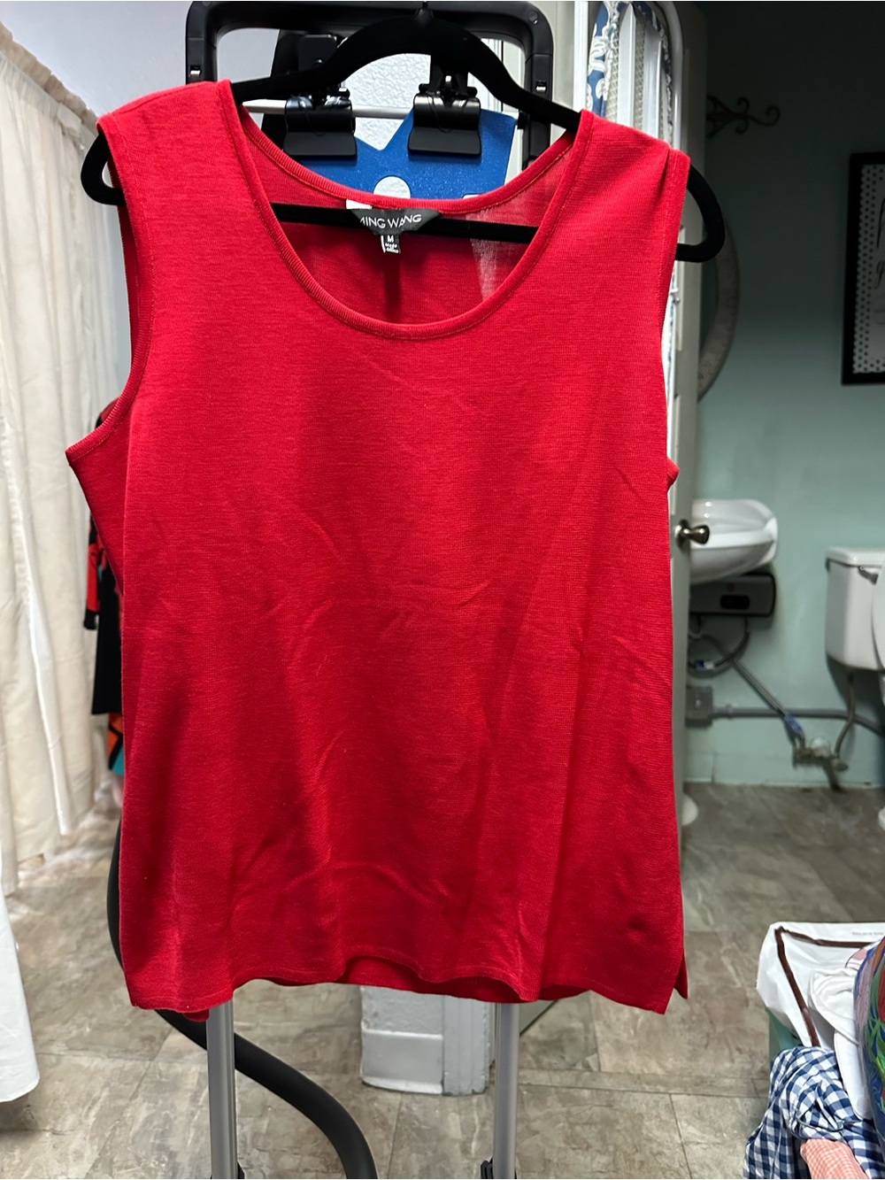 Ming Wang Vibrant Red Scoop Neck Tank